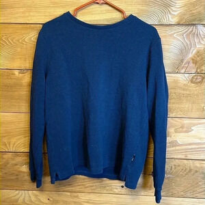 Men's pre-worn Mr. Simple‎ long sleeve Navy Blue long sleeve waffle shirt Medium